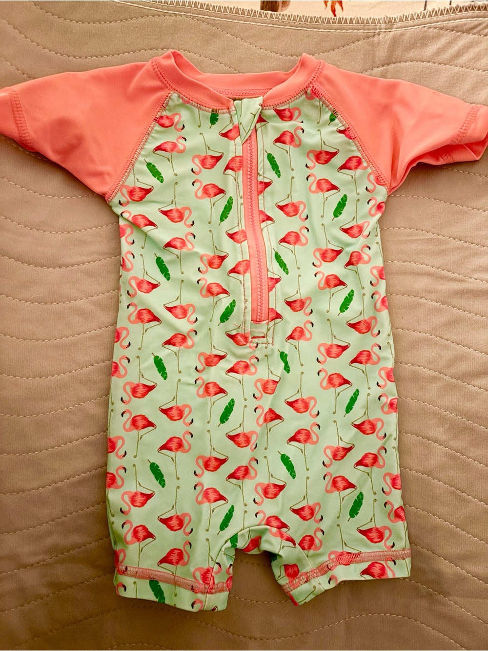 Flamingo Print Baby Swimsuit 0-3